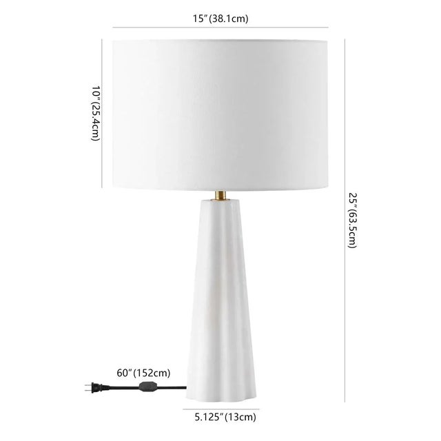Safavieh Ophelie Alabaster Table Lamp in White For Sale - Image 4 of 4