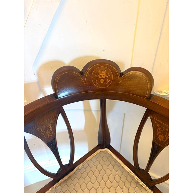 Antique Edwardian Mahogany Corner Chairs, 1920s, Set of 4 For Sale - Image 10 of 15