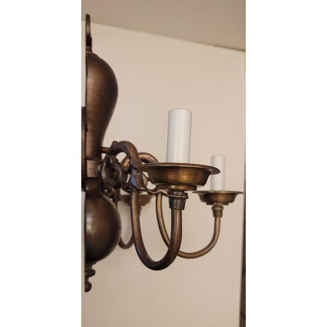 Traditional Mid 20th Century Bronze 3-Light William's Burge Style Sconce For Sale - Image 3 of 6