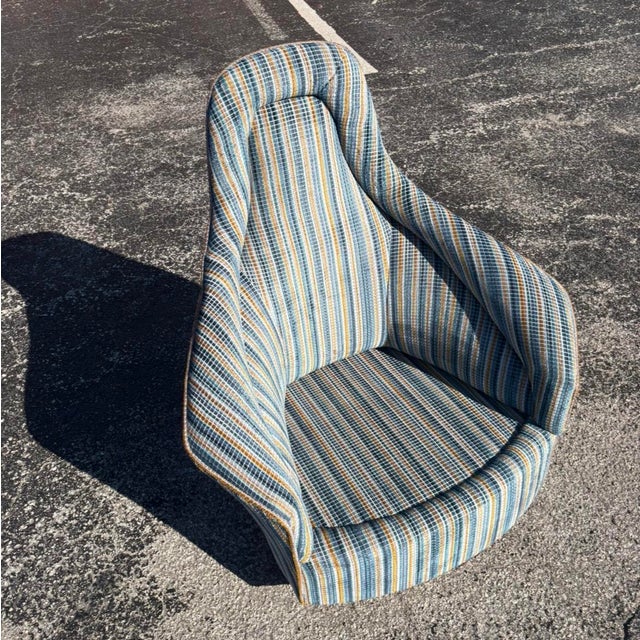 Mid 20th Century Restored Mid Century Adrian Pearsall Swivel Club Chair For Sale - Image 5 of 12