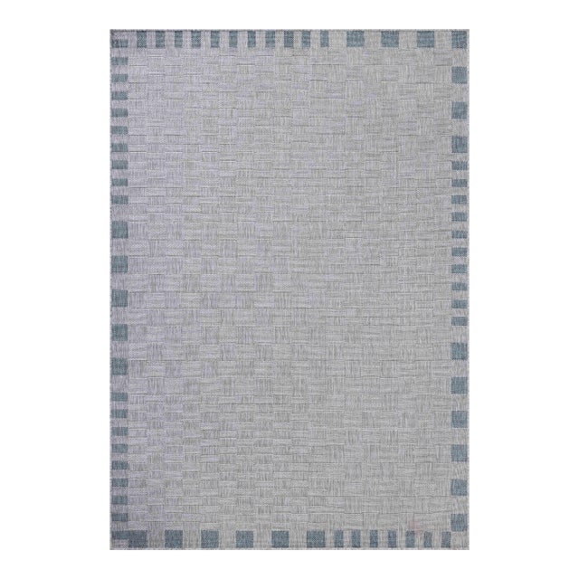 Amber Lewis x Loloi Topanga Silver / Blue 7'-10" x 10' Area Rug For Sale