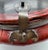 Antique Asian Red Lacquered Wood Covered Rice Bowl With Metal Hardware For Sale - Image 9 of 10