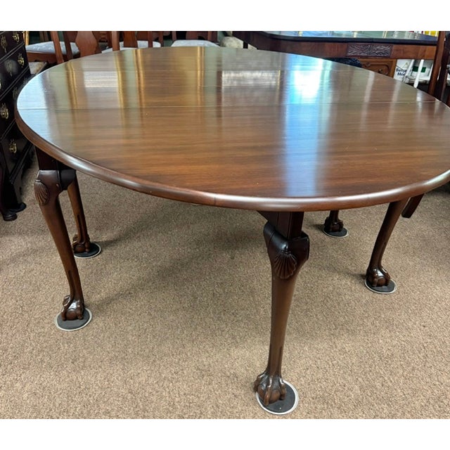 Kittinger for Colonial Williamsburg Mahogany Chippendale Style Large Gateleg Dining Table For Sale In Boston - Image 6 of 9