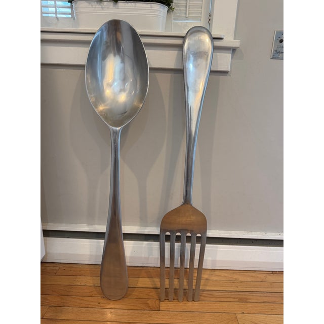 Curtis Jere 1970s Curtis Jere Oversized Fork & Spoon Sculptures For Sale - Image 4 of 4