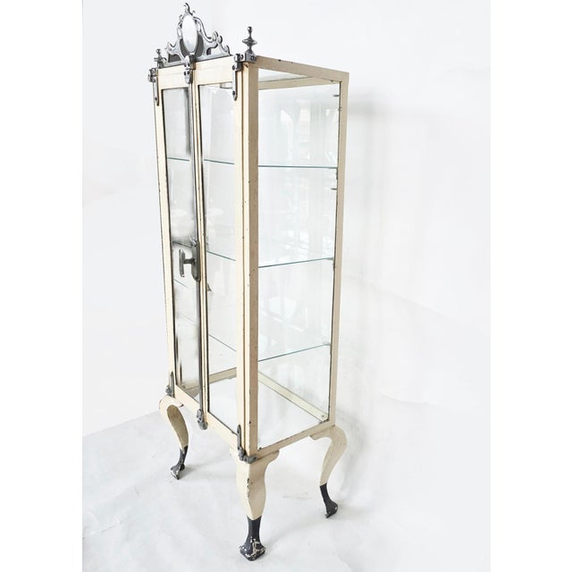 Industrial Vintage Iron Display Cabinet, 1930s For Sale - Image 3 of 10