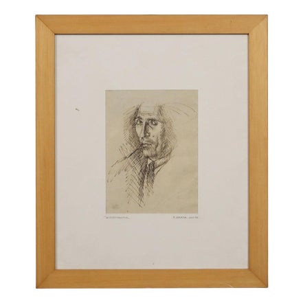 Francesco Arata, Untitled, Pen on Paper, Framed For Sale