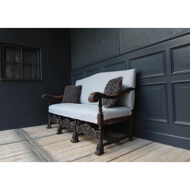 Antique German Carved Walnut Sofa For Sale - Image 4 of 18