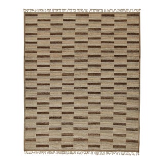 Rug & Kilim’s Modern Rug with Beige-brown Geometric Patterns - 9x12 For Sale