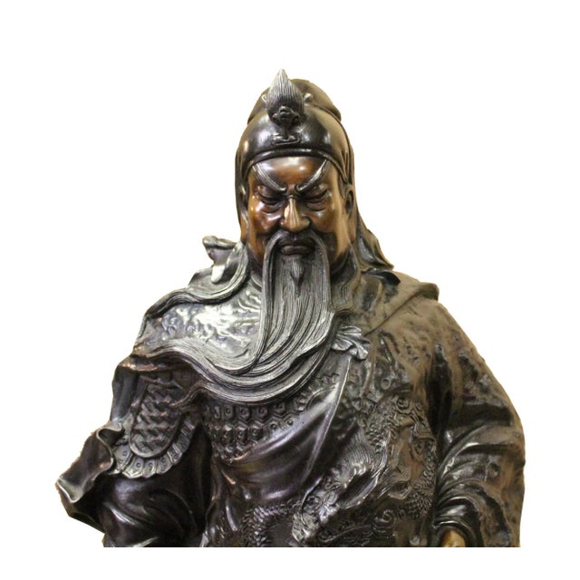 Chinese Chinese Handmade Metal Bronze General Quan Statue For Sale - Image 3 of 8