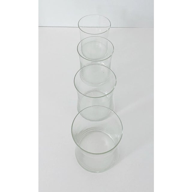 Vintage 1960s Mid-Century Modern concave cocktail glasses - set of 4. Delicate, lovely thin glass with gorgeous, subtle...