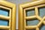 Wood Vintage Chinoiserie Lattice Fretwork 4 Panel Gold Folding Screen Room Divider For Sale - Image 7 of 18
