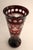 Traditional Large Bohemian Czech Ruby Cut to Clear Glass Vase, 15.75", Hand Blown For Sale - Image 3 of 5
