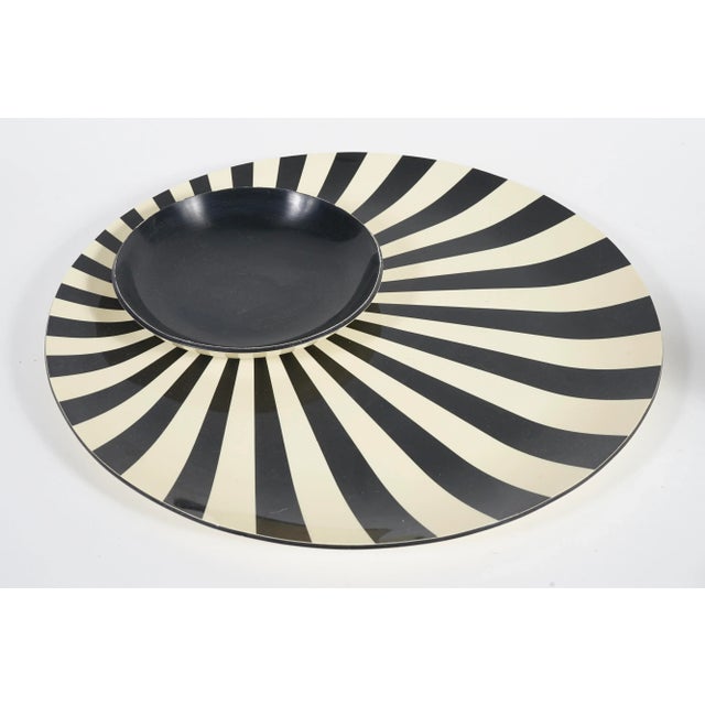Melamine Relish tray and Cracker tray Set, Black and White. Add a little psychedelic mood to your next party.