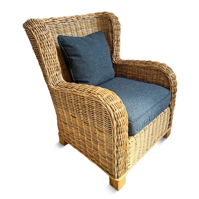 椅子 vintage rattan easy chair Rattan Big Bahama Easy Chair | Chairish