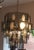 Plate chandelier from the 60's and 70's Compound of patterned glass platelets sandblasted, in relief, suspended on a...