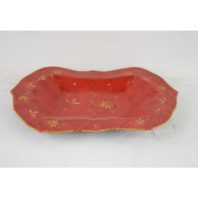 Vintage Hand-Painted Desktop Decoration Plate/Tray For Sale - Image 4 of 6