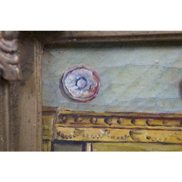 Green 20th Century "The Keepsake" Regency Style Oil Painting After Charles Haigh Wood For Sale - Image 8 of 11