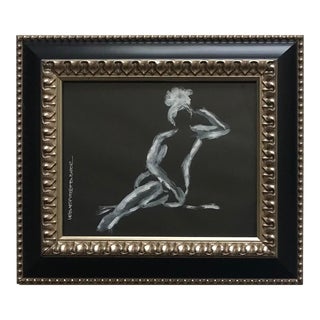 Leslie Poteet Busker “Figure No. 230” Contemporary Black and White Figure Study, Framed For Sale
