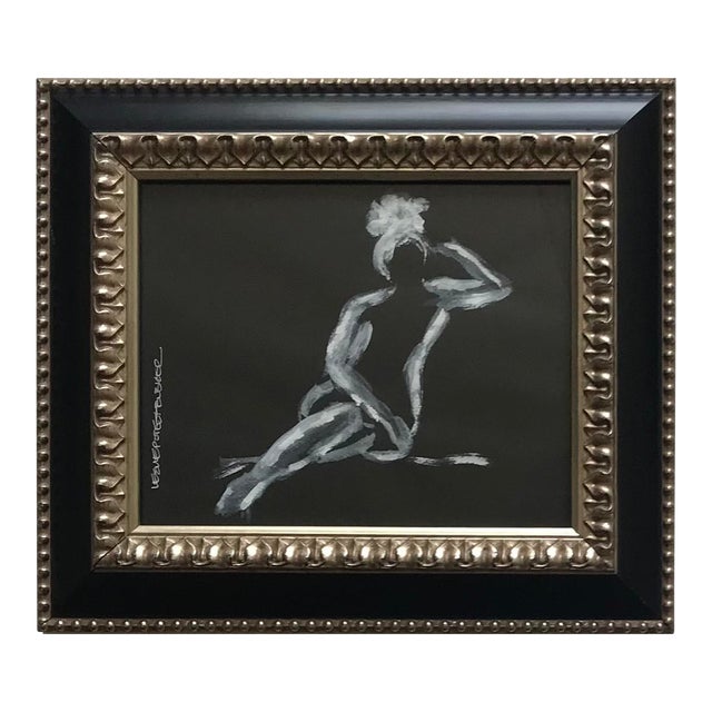 Leslie Poteet Busker “Figure No. 230” Contemporary Black and White Figure Study, Framed For Sale