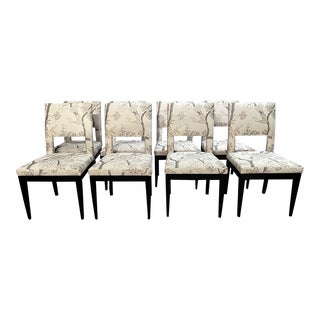 Set of 8 Swaim Attributed Reupholstered Dining Chairs For Sale