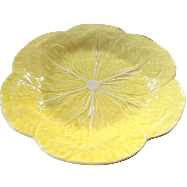 A charming and increasingly hard-to-find set of three Portuguese majolica cabbage luncheon plates by Bordallo Pinheiro in...