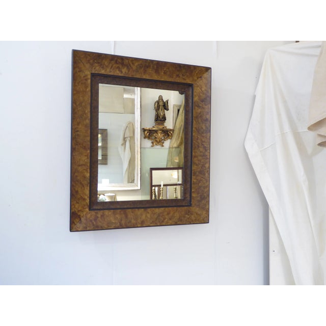 Modern Walnut Burlwood Mirror For Sale - Image 4 of 4