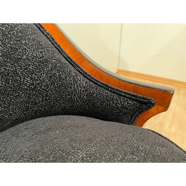 Biedermeier Revolving Armchair in Cherry Veneer & Black Velvet, South Germany, 1820s For Sale - Image 15 of 18