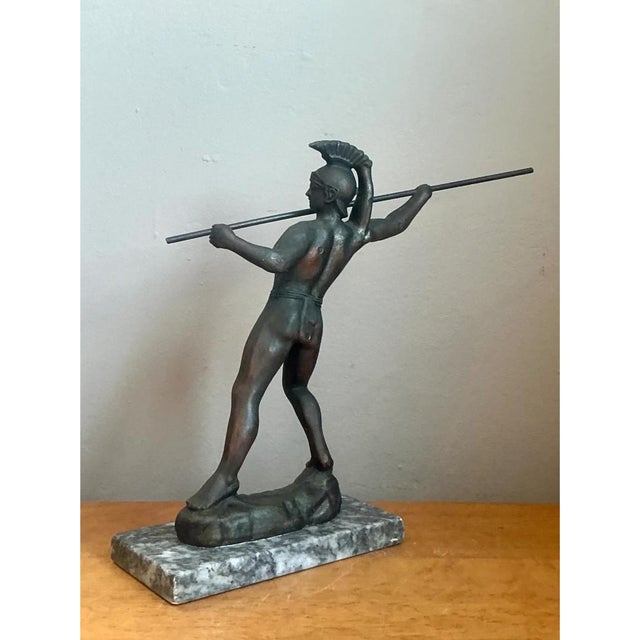 Mid 20th Century Vintage Sculptural Metal Warrior Figure For Sale - Image 5 of 13