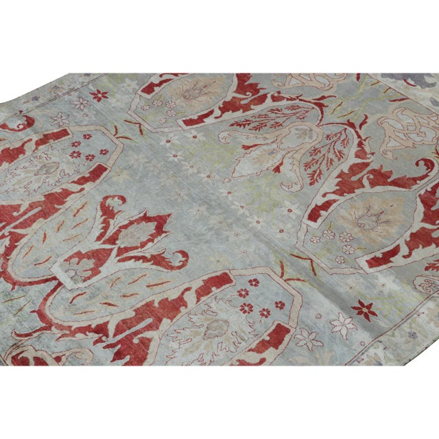 2010s Rug & Kilim’s Classic Style Rug With Red, Blue and Gray Floral Patterns For Sale - Image 5 of 7