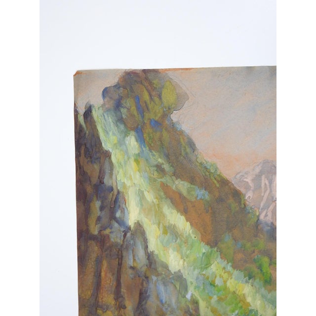 Early 20th Century Early 20th Century Mountain Stream Landscape Painting For Sale - Image 5 of 7