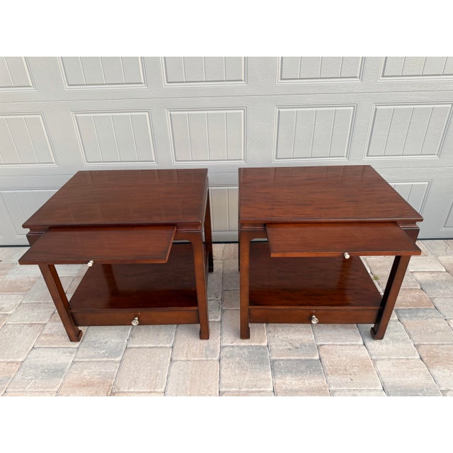 Hickory Chair Furniture Company Pair of Hickory Chair Sara Nightstands/Side Tables For Sale - Image 4 of 8