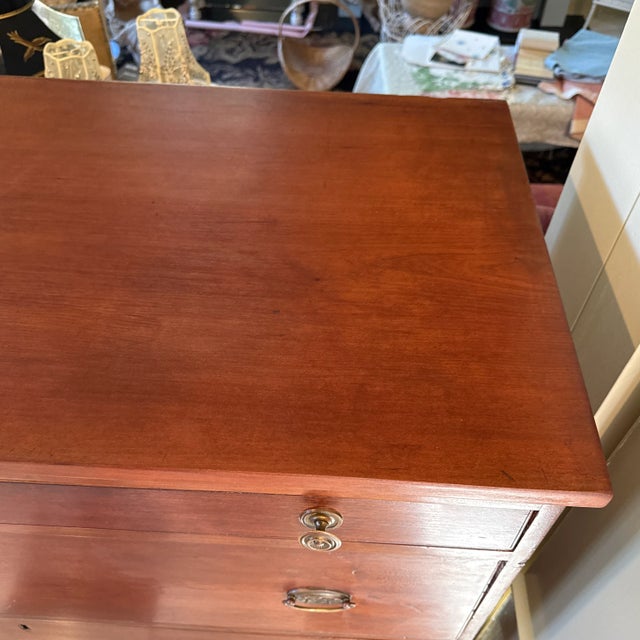 Hepplewhite Handsome Large 18th Century Antique Cherry Hepplewhite Tall Dresser For Sale - Image 3 of 11