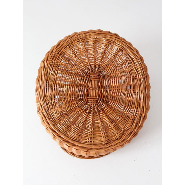 Vintage Large Willow Gathering Basket With Handle For Sale - Image 14 of 14
