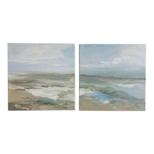 2025 Original Beach Diptych Pair of Acrylic Paintings