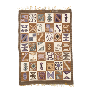 Fine Vintage Swedish Kilim Wool Rug 3'7" X 4’10”