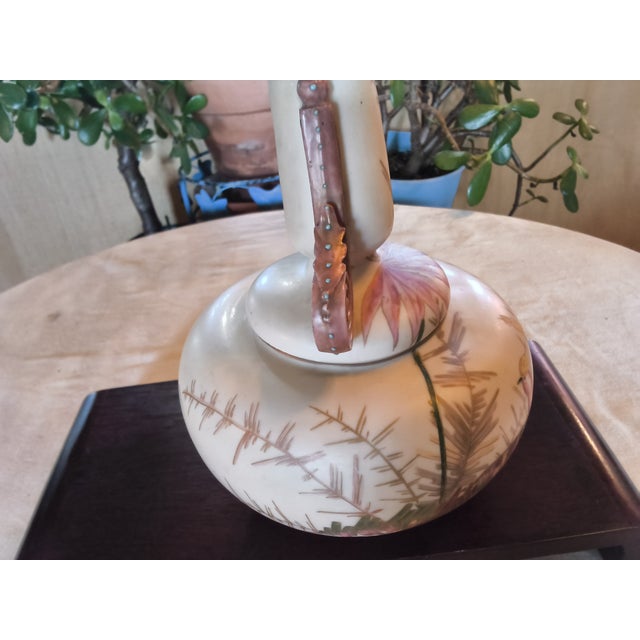 Late 19th Century Antique German Porcelain Footed Vase With the Mark of Rudolstadt and Straus, Handpainted Cockatoos For Sale - Image 5 of 17