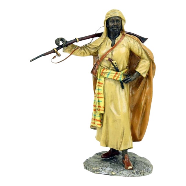 Polychrome Vienna Bronze Arabian Warrior Sculpture For Sale