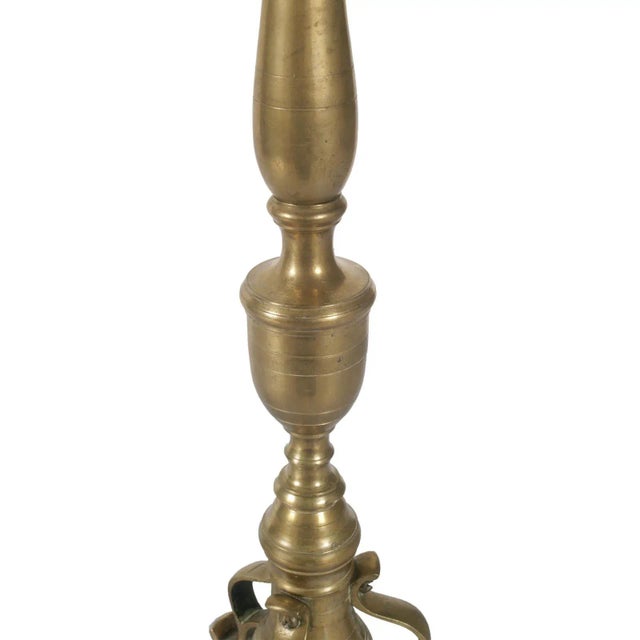 Metal Antique Gilt Brass Lamp Holder Candelabrum, 1700s For Sale - Image 7 of 9