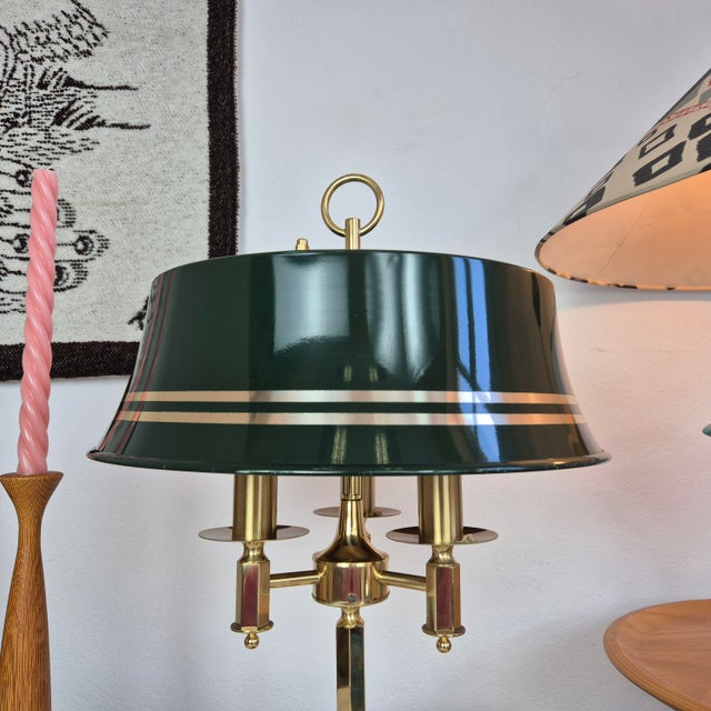 1960s Green Brass Bankers Typ 72 Table Lamp from Nya Öia, Sweden, 1960s For Sale - Image 5 of 12
