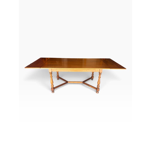 Vintage 1970s Ethan Allen Solid Maple Draw-Leaf Dining Table For Sale - Image 10 of 12