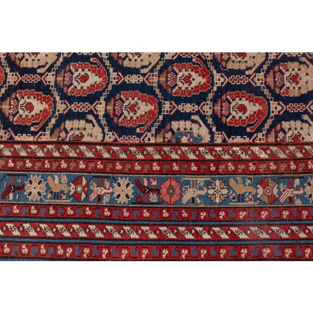 This exquisite 19th century Caucasian runner is a masterful example of traditional craftsmanship from the rugged mountain...
