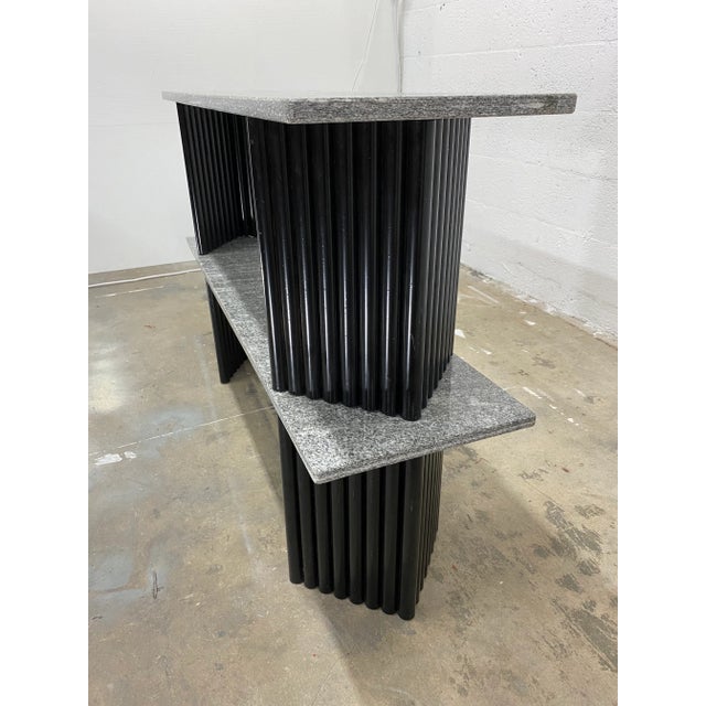 Postmodern Granite and Black Tubular Steel Base Coffee or Side Tables - a Pair For Sale - Image 12 of 13