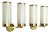 Bauhaus Minimalist Wall Lights in Brass and Glass Cylinder, 1930s, Set of 2 For Sale