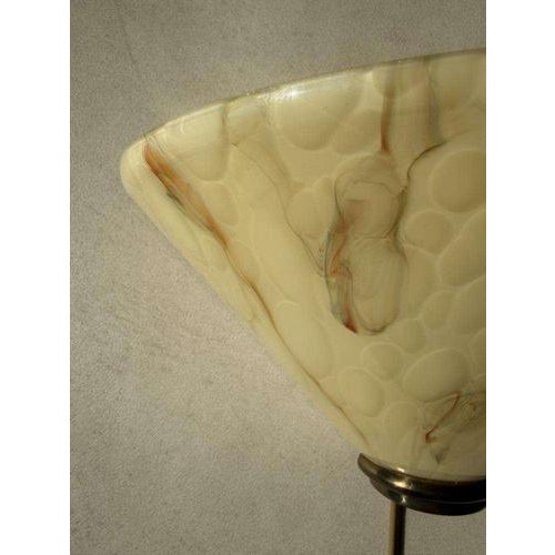 Mid-Century Modern Wall Lamp in Marbled Glass and Brass, 1970s For Sale - Image 3 of 12