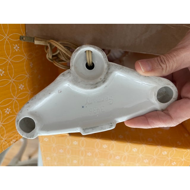 White Vintage Figural French Style Lamp For Sale - Image 8 of 8