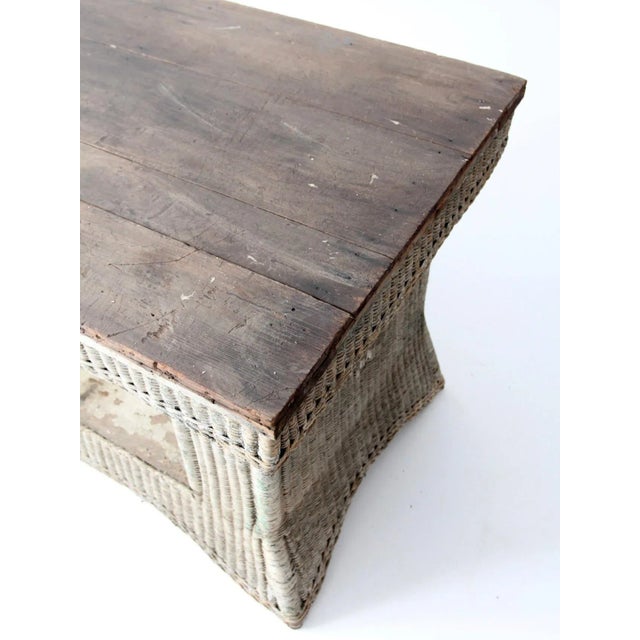 Antique Wicker Library Table For Sale - Image 4 of 10