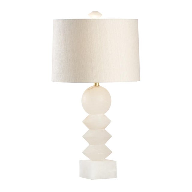 Contemporary Wildwood Ziegfeld Alabaster Table Lamp For Sale - Image 3 of 3