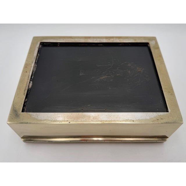 Vintage English Hunt Scene Silver Plate and Glass Humidor or Trinket Box For Sale - Image 12 of 12