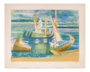 Souvenir of Portugal - Original Lithograph on Paper by P. Collomb - 1970s 1970s