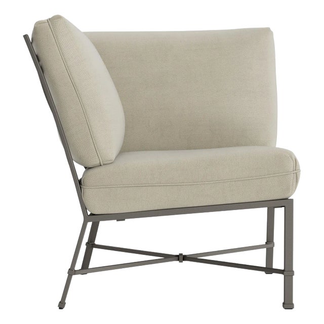 Brown Jordan Venetian Corner Sectional, Mica frame with Fusion Meadow fabric For Sale